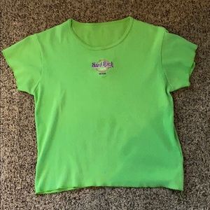 S/M Lime Green Vintage Hard Rock Cafe Miami Tshirt